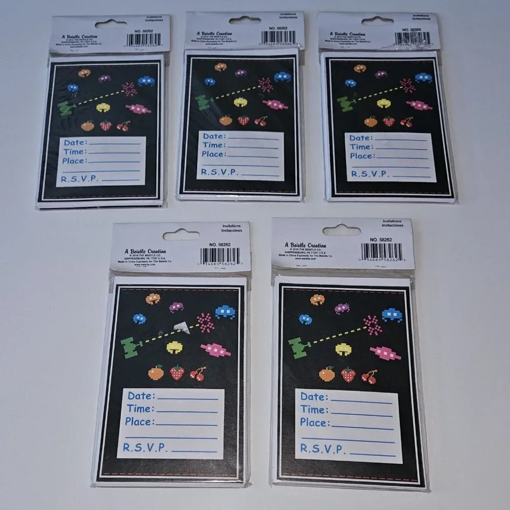 NEW 5 Packs Totally 80s Party Invitations Lot (8 Cards/Envelopes Per Pk) Reunion